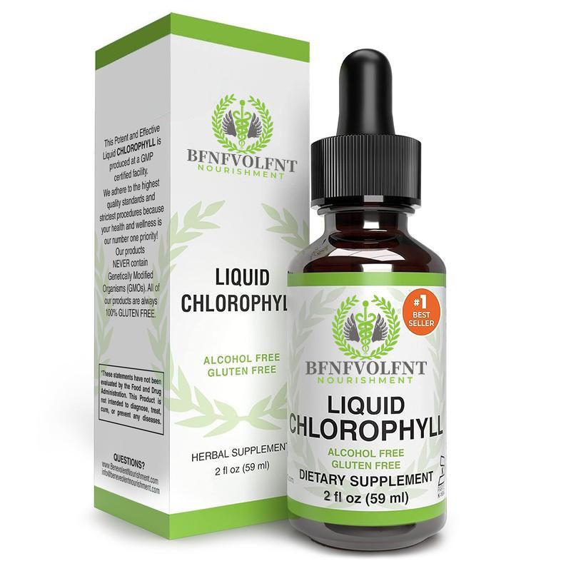Liquid Chlorophyll Drops 1-4 Bottles Set (4-12 Month Supply) Healthcare Supplement - Natural Body Deodorant and Detox - Gut Support Healthcare Liver [BFNFVOLFNT] Edible Dietary